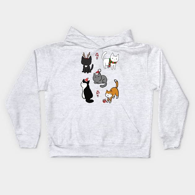 Cute christmas cats Kids Hoodie by Mayarart